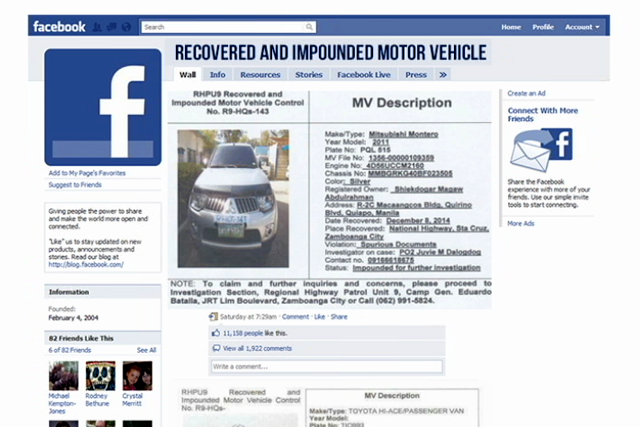 HPG’s FB account publishes image and description of impounded vehicles to help car owners locate missing vehicles